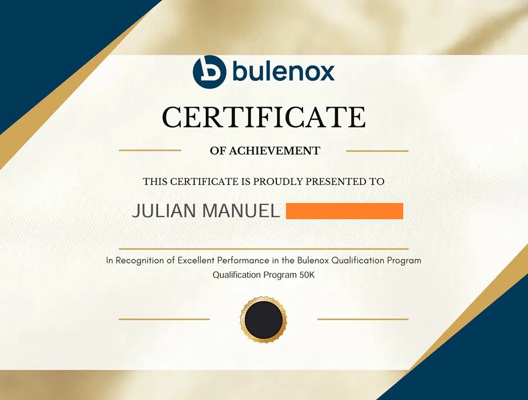 Bulenox certificate