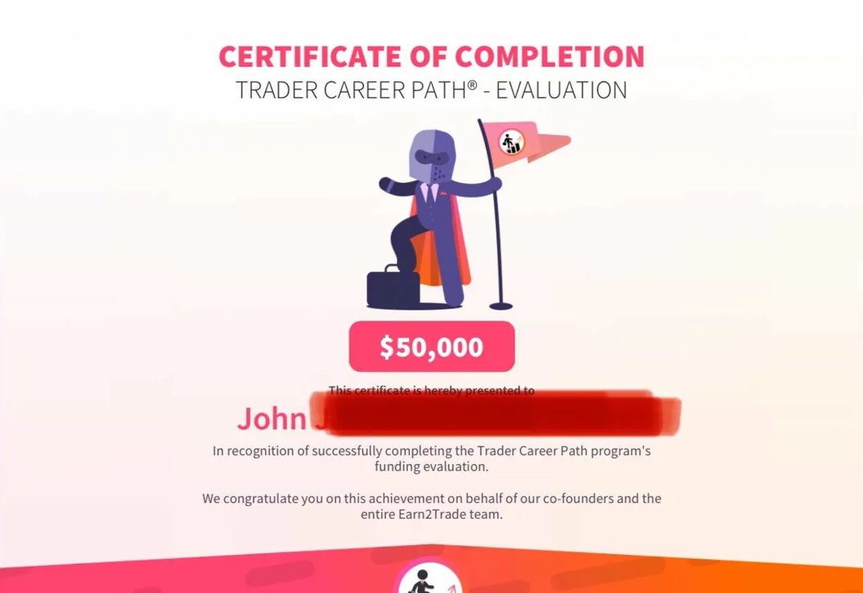 Earn2Trade certificate